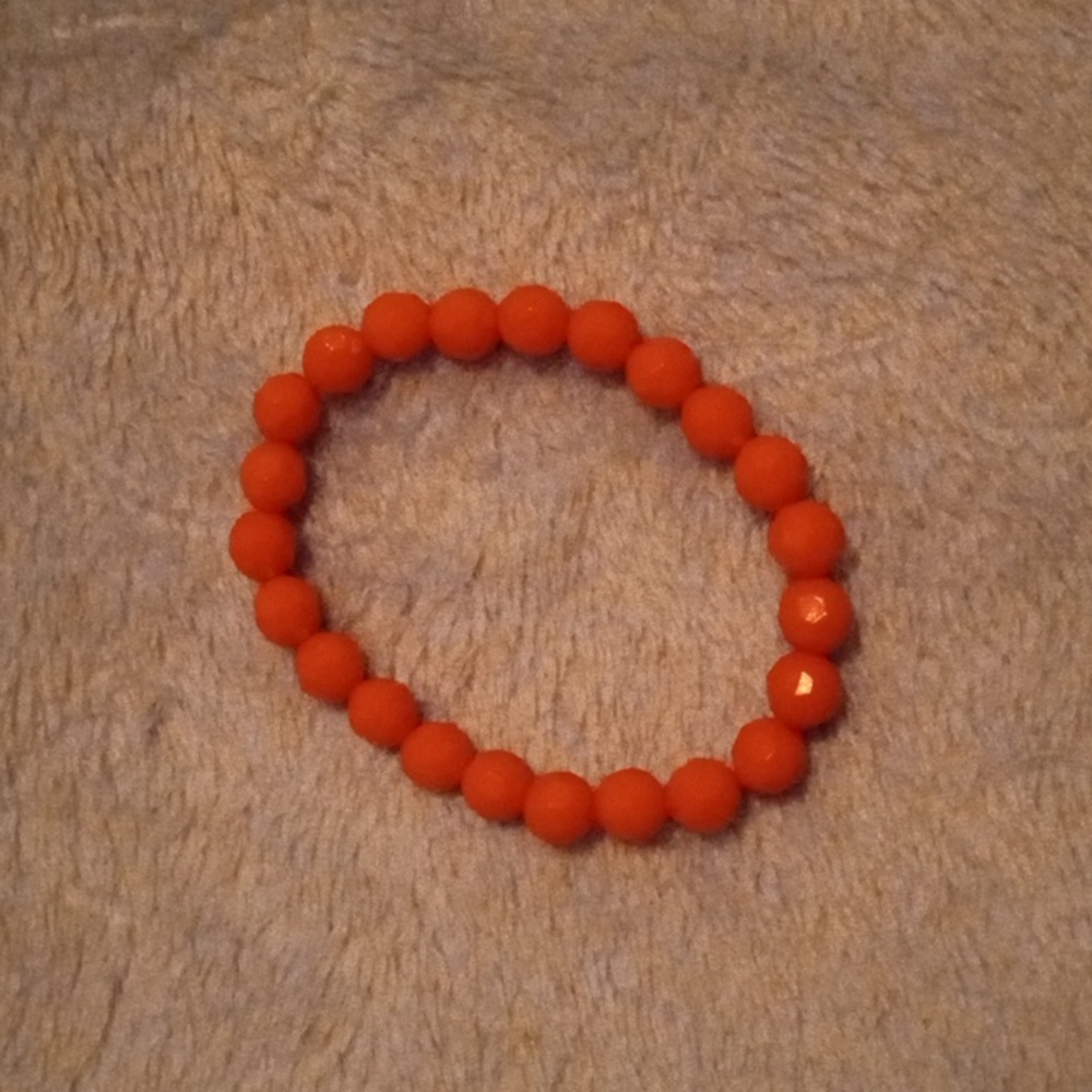 Handmade casual fun summertime minimalist orange beaded bracelet